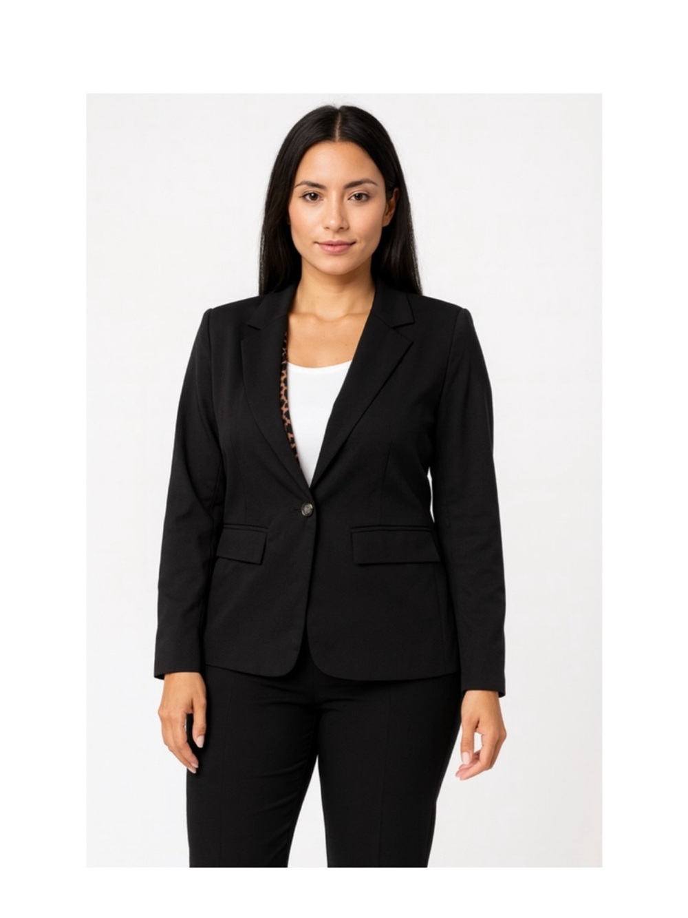 Women's Single-Button Black Blazer